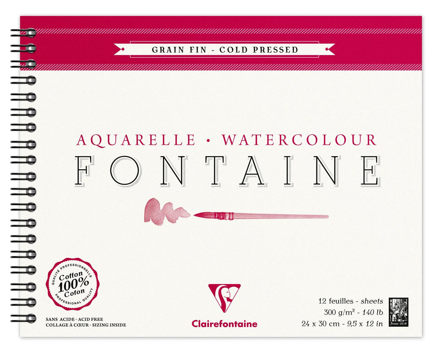 Fountainalbum Spirale 12F 24x30cm 300g Feinkorn