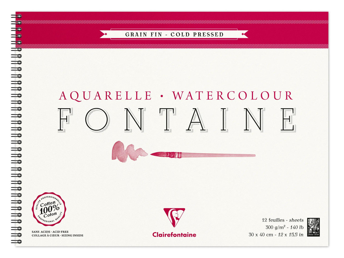 Fountain Album Spirale 12F 30x40cm 300g Feinkorn (Paket x4)
