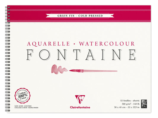 Fountain album spiral 12F 30x40cm 300g fine grain (Pack x4)