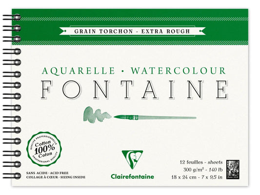 Fountain album spiral 12F 18x24cm 300g grain towel (Pack x4)