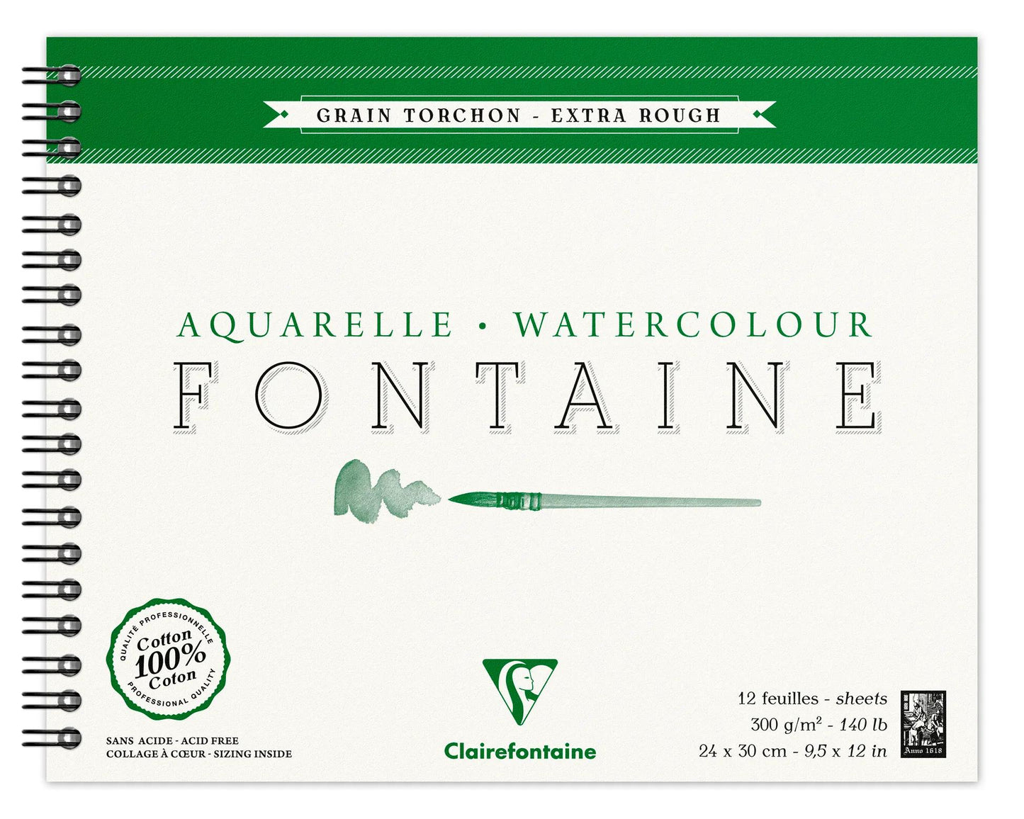 Fountain album spiral 12F 24x30cm 300g grain towel (Pack x4)