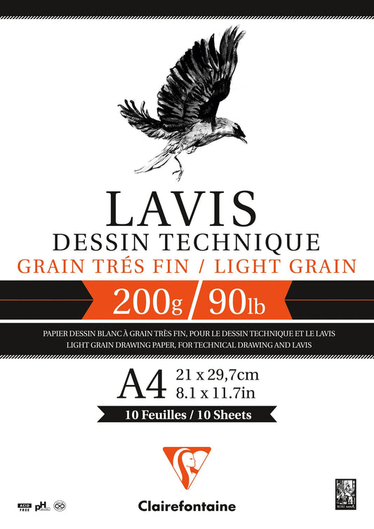 Lavis Technique bloc collé 10F A4 200g (lot de 5)