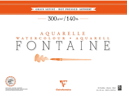 Fountain block glued 4 sides 20F 46x61cm 300g grain satin
