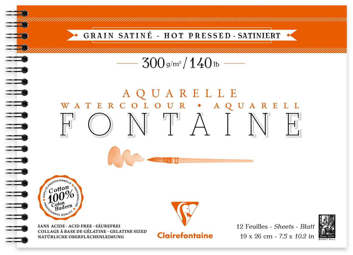 Fountain Spiralalbum 12F 19x26cm 300g Satinkorn (Paket x4)