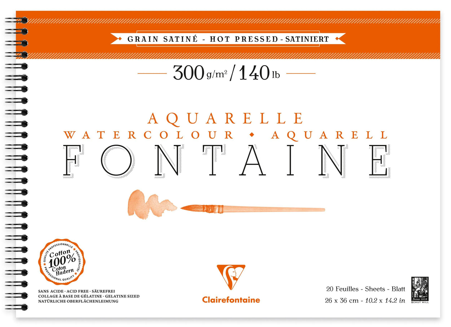 Fountain Album Spirale 12F 26x36cm 300g Korn Satin (Paket x4)