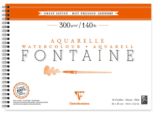 Fountain album spiral 12F 26x36cm 300g grain satin (Pack x4)
