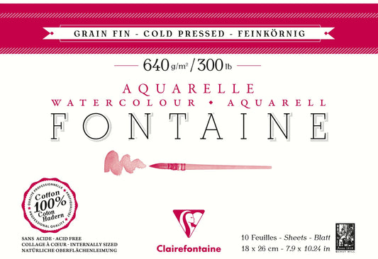 Fountain block glued 4 sides 10F 18x26cm 640g fine grain (Pack x2)