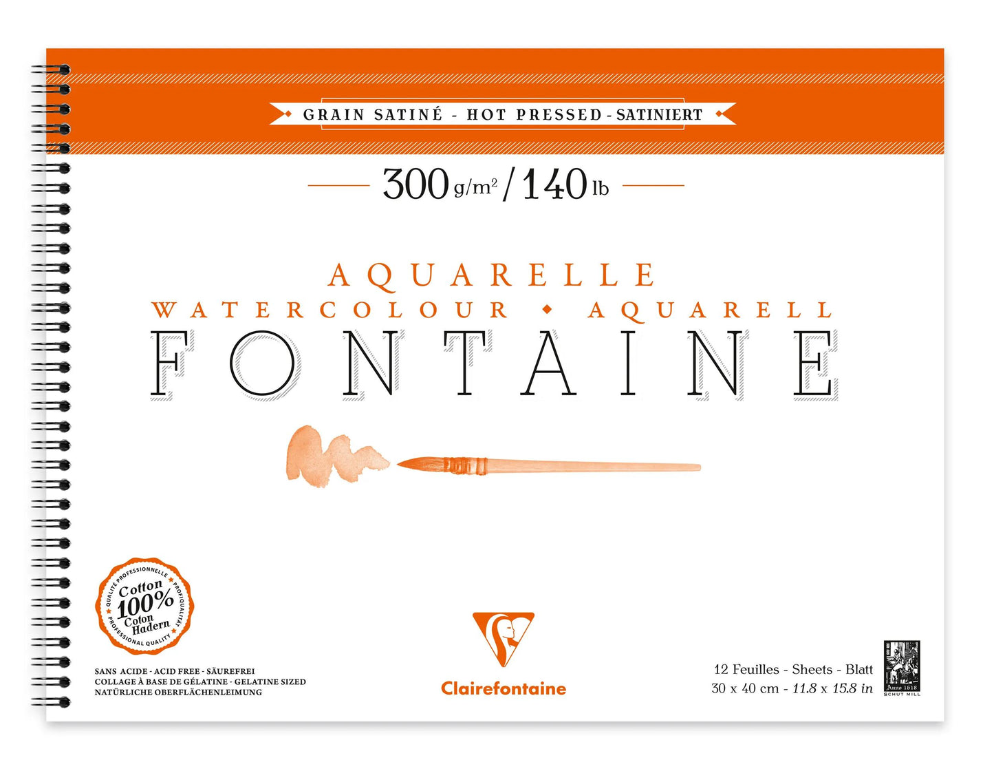 Fountain Album Spirale 12F 30x40cm 300g Korn Satin (Paket x4)