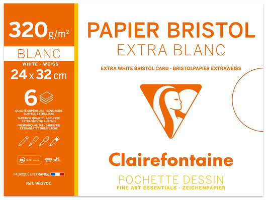 Bristol Beutel 6F 24x32cm 320g (5er-Pack)