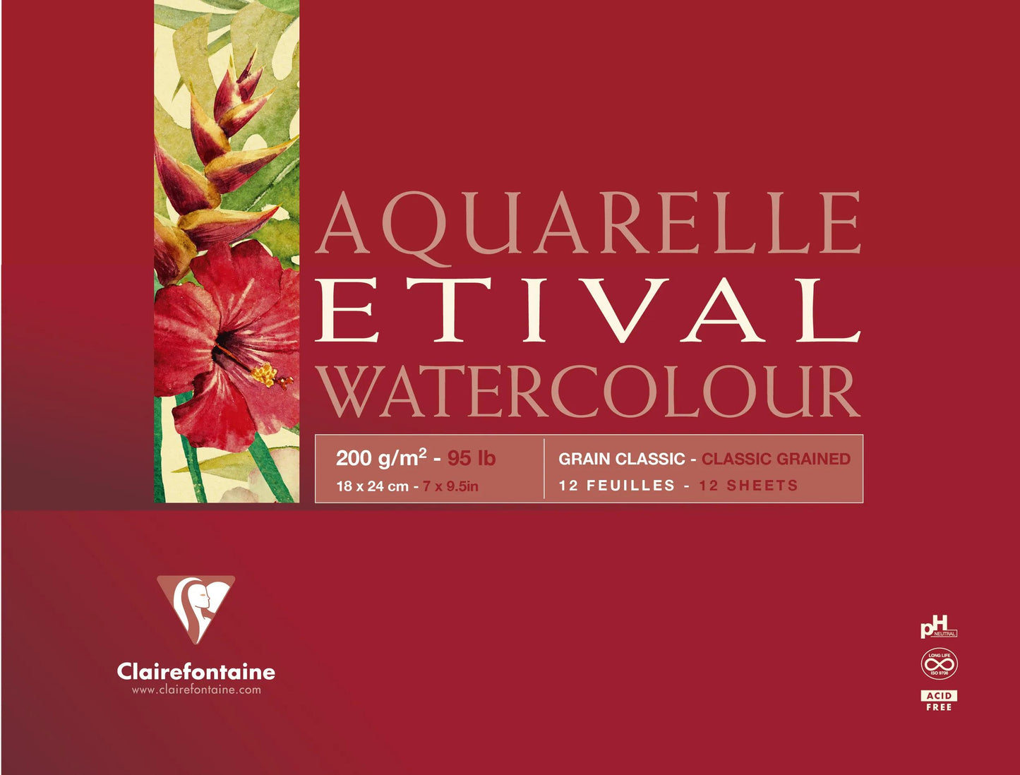 Etival bloc collé 4 côtés 10F 18x24cm 200g grain classic (Lot x4)