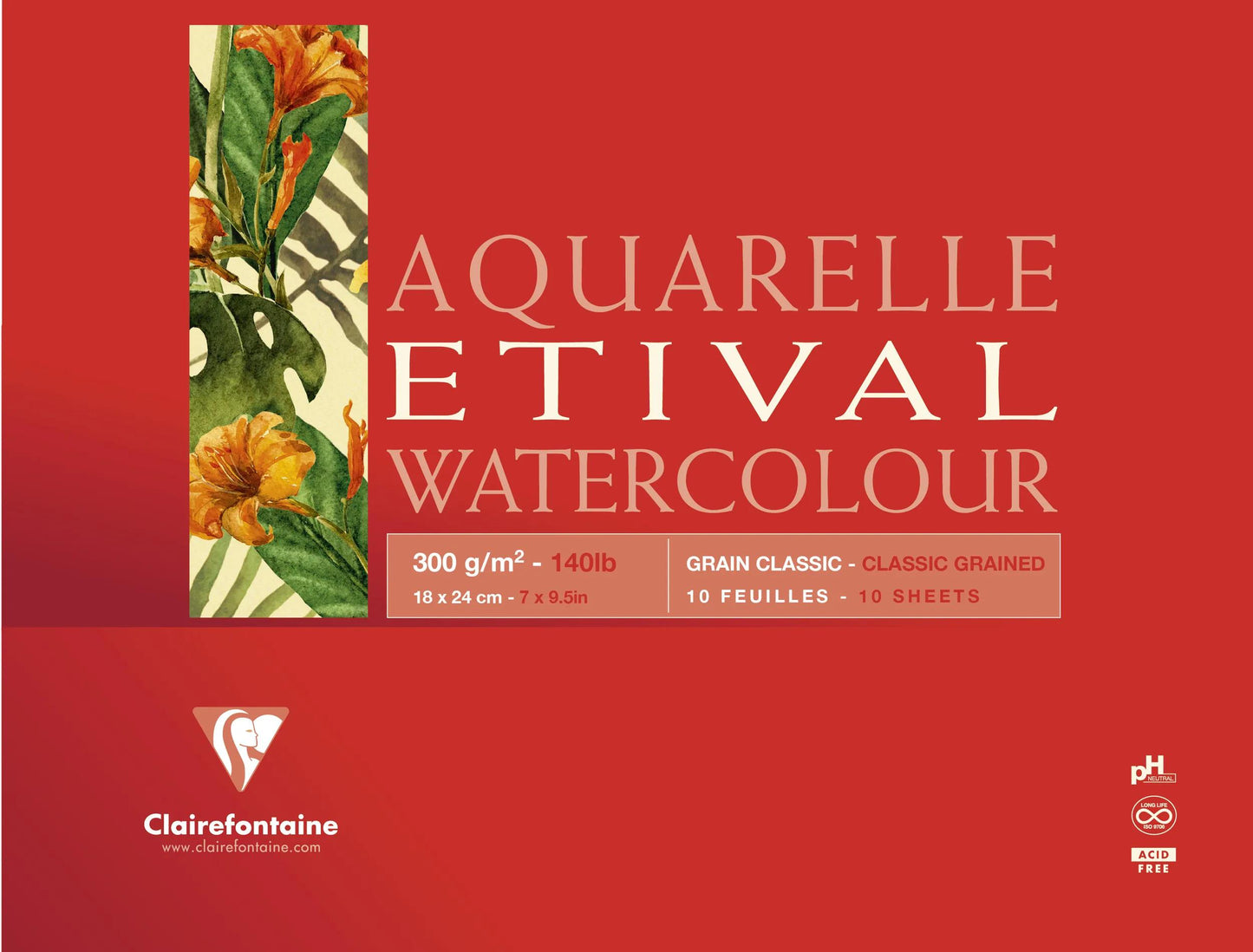 Etival Block verklebt 4 Seiten 10F 18x24cm 300g Kornklassiker (Paket x4)