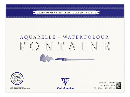 Fountain block glued 4 sides 25F 30x40cm 300g grain semi-satisfied (Pack x2)