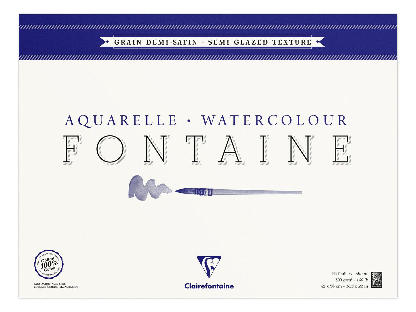 Fountain block glued 4 sides 25F 42x56cm 300g grain semi-satisfied (Pack x2)