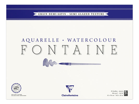 Fountain block glued 4 sides 25F 42x56cm 300g grain semi-satisfied (Pack x2)