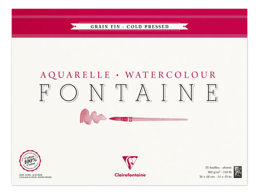 Fountain block glued 4 sides 25F 36x48cm 300g fine grain (Pack x2)