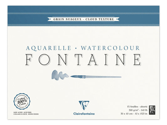 Fountain block glued 4 sides 15F 30x40cm 300g grain cloudy (Pack x2)