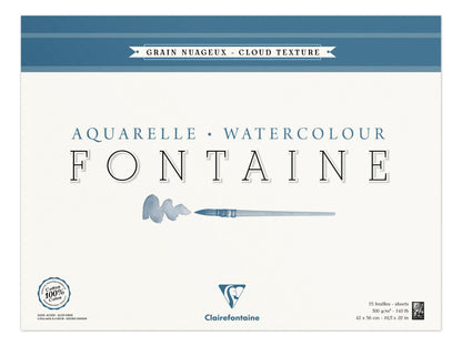 Fountain block glued 4 sides 15F 42x56cm 300g grain cloudy