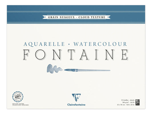Fountain block glued 4 sides 15F 42x56cm 300g grain cloudy (Pack x2)