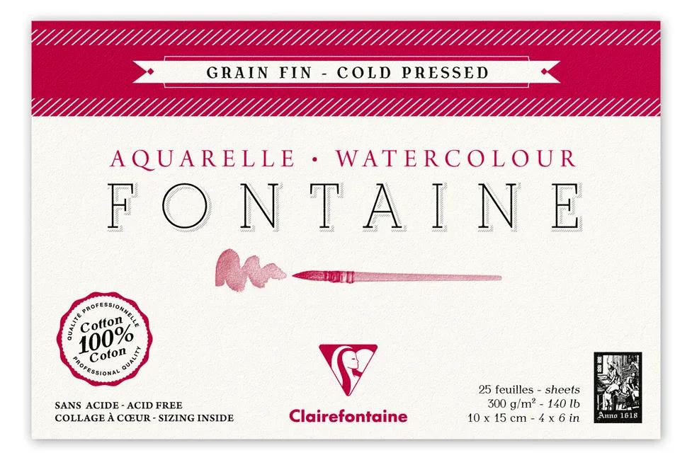 Fontaine bloc collé 4 côtés 25F 10x15cm 300g grain fin