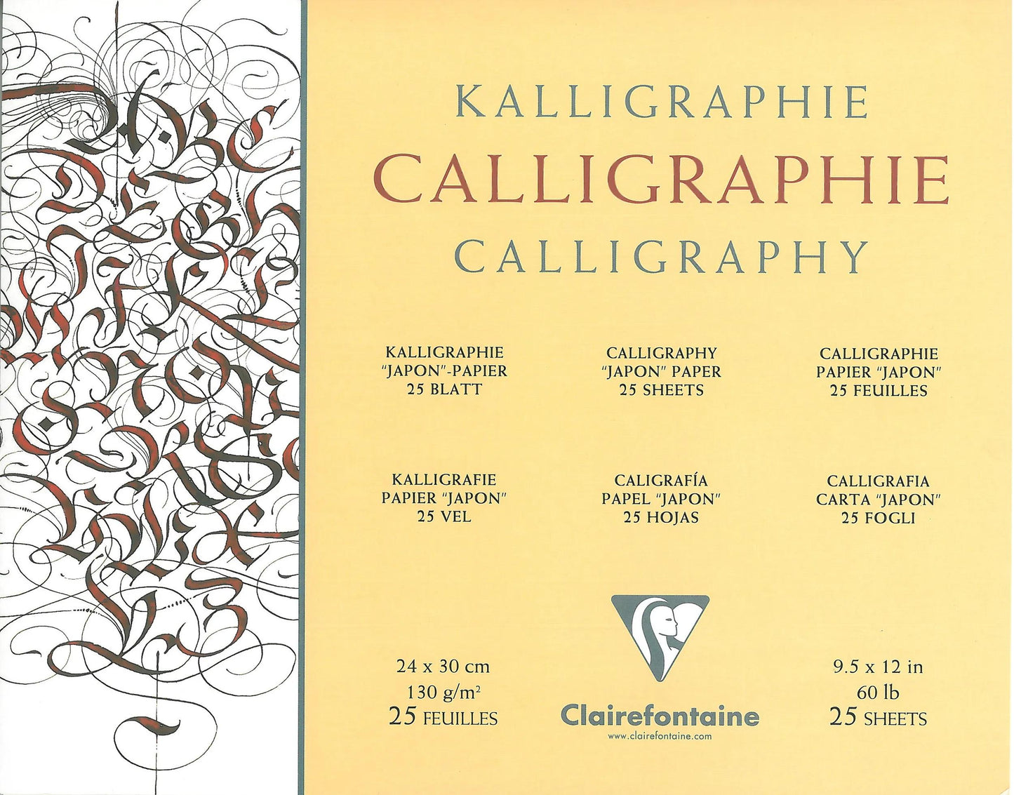 Calligraphie bloc collé 25F 24x30cm 130g (Lot x4)