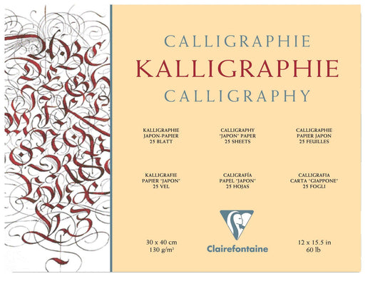 Kalligraphie Block verklebt 25F 30x40cm 130g (4er-Pack)