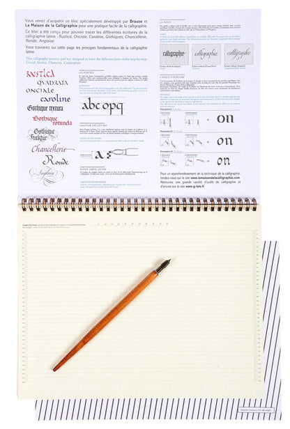 Apprendimento calligrafia blocco A3, FRENCH/ANGLAIS - crema (confezione da 5)