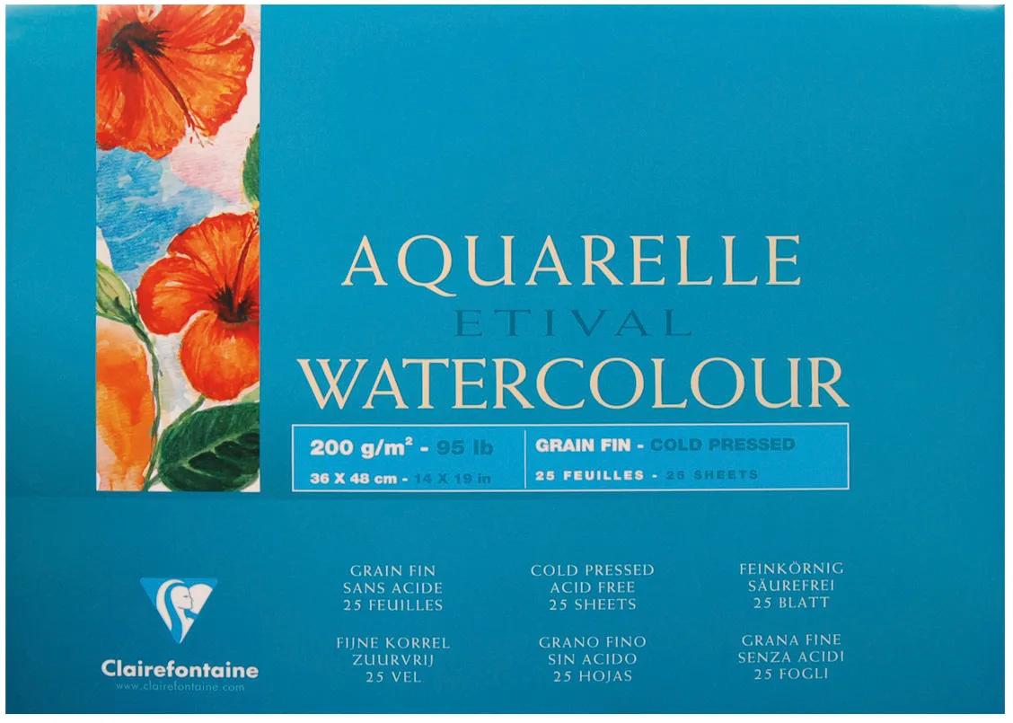 Blocco etivale incollato 4 lati 25F 36x48cm 200g grana fine (Pacchetto x2)