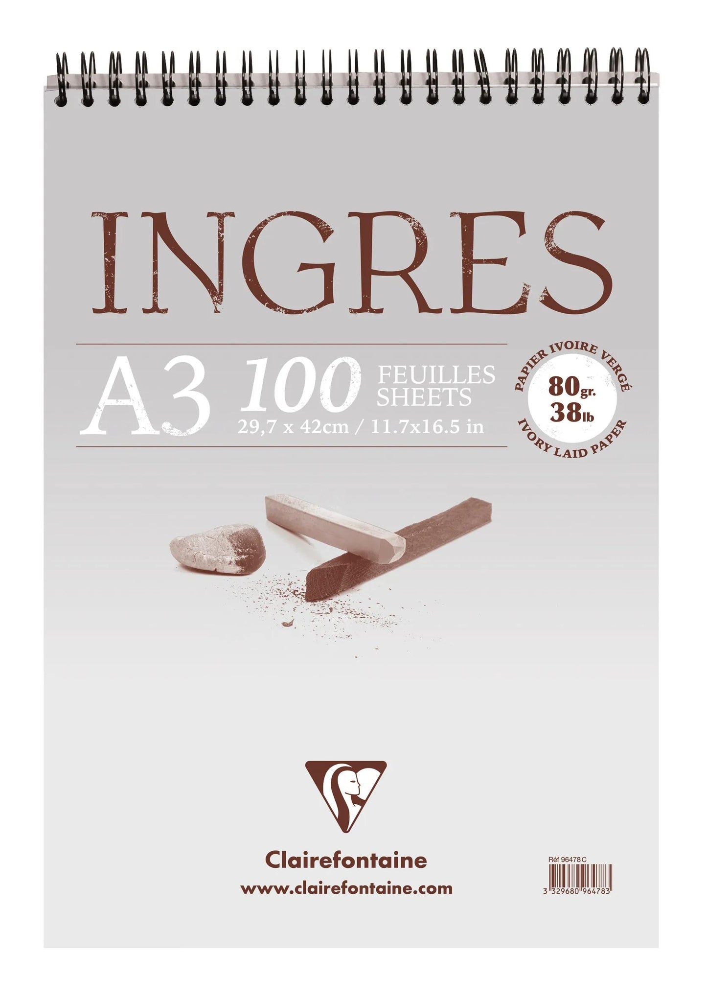 Ingres Etude bloc spiralé 100F A3 80g (Lot x5)