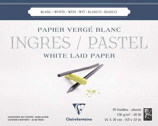 Pastel Ingres glued block 25F 24x30cm 130g - White (in bundle 4)