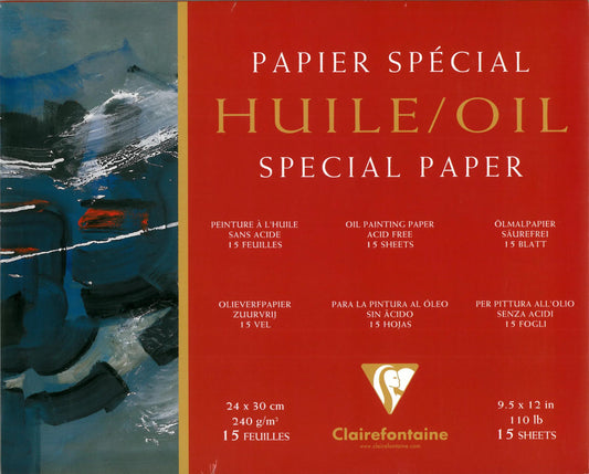 Paper Oil block glued 4 sides 15F 24x30cm 240g (Pack x4)