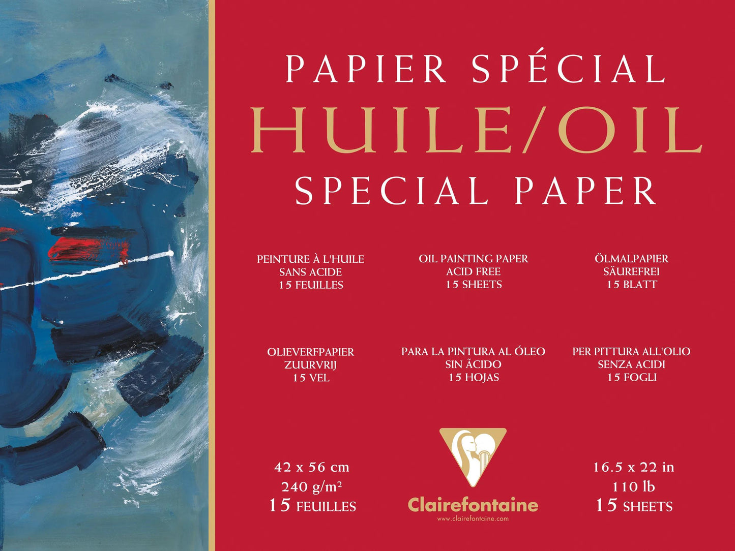 Papier Huile bloc collé 4 côtés 15F 42x56cm 240g (Lot x2)