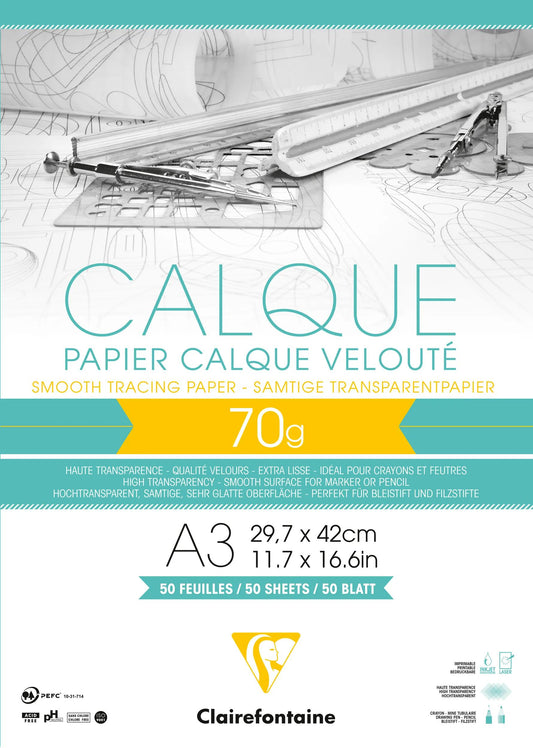 Papierschichtblock verklebt 50F A3 70/75g