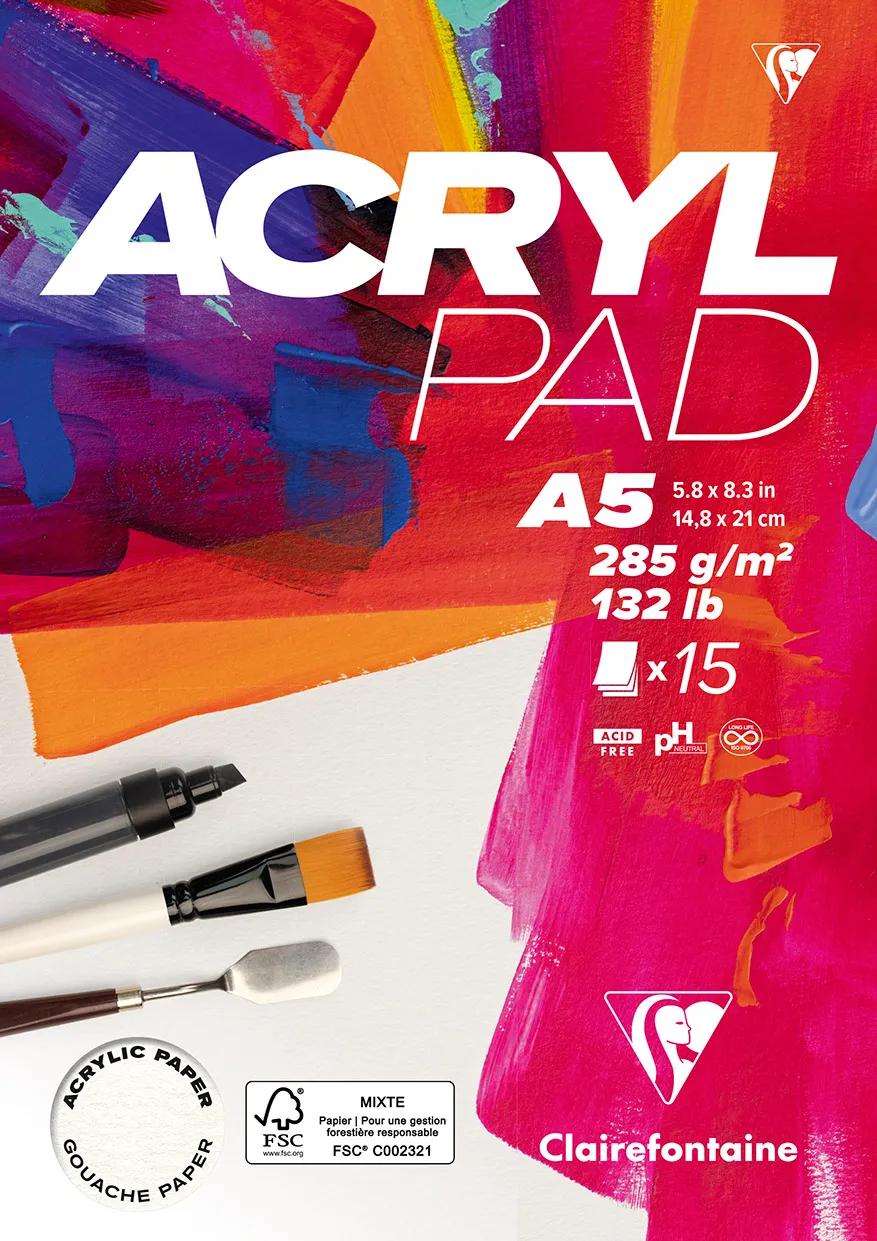 Acrylpad block glued 15F A5 285g - New (Pack x5)