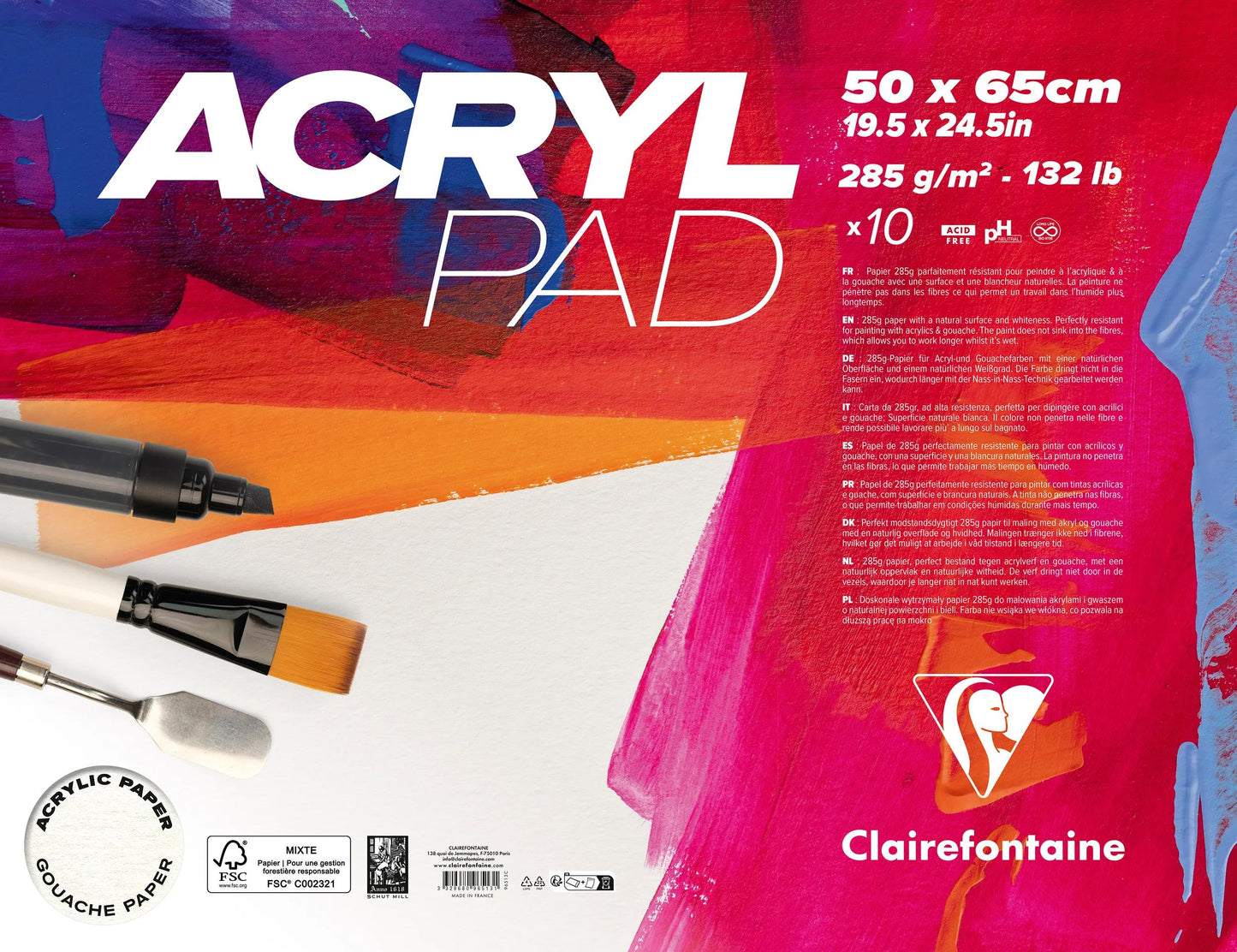 Acrylpad pack 10F 50x65cm 285g - New (Pack x2)