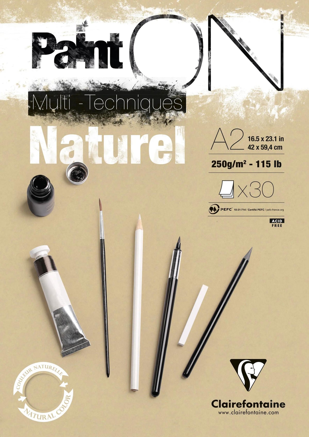 Malen Naturblock verklebt 30F A2 250g