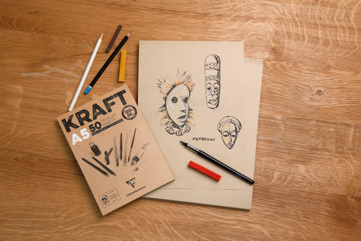 Kraft bloc collé 100F A3 90g (lot de 2)