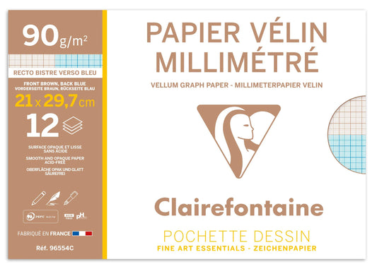 Vélin Millimétré pouch 12F A4 90g (Pack x10)