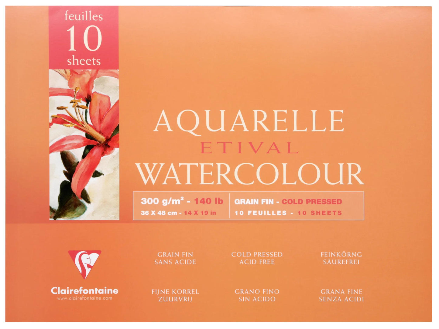 Etival bloc collé 4 côtés 10F 36x48cm 300g grain fin (Lot x4)