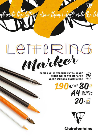 Blocco di lettere incollato 20F A4 190g - Nuovo (confezione da 5)