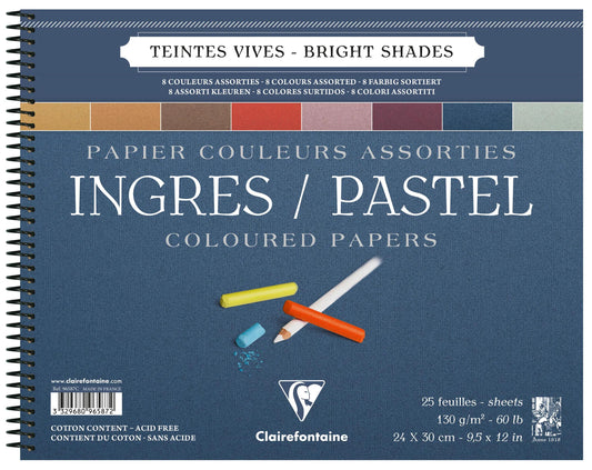 Ingres Pastel spiral block 25F 24x30cm 130g - Assortment alive (in bundle 5)