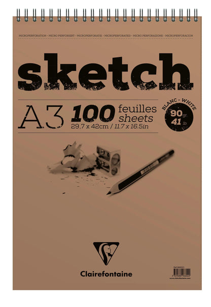 Sketch Spiral blocco 100F A3 90g - Bianco (confezione da 5)