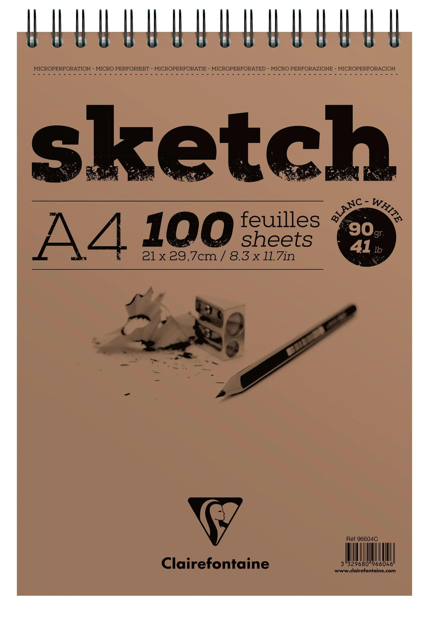 Sketch Spiral block 100F A4 90g - White (Pack x5)