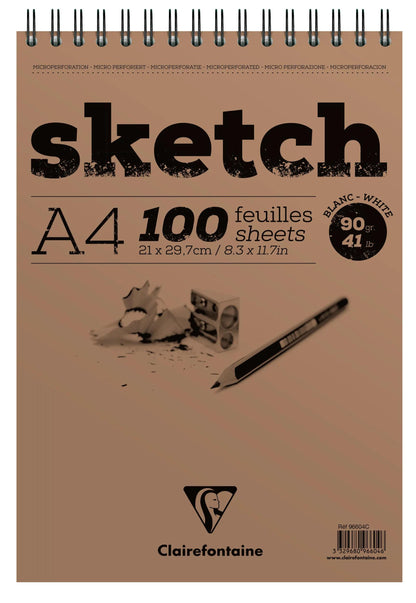 Sketch Spiral blocco 100F A4 90g - Bianco (confezione da 5)