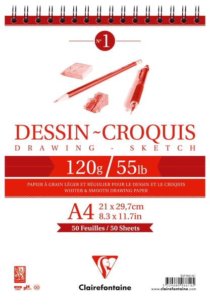 Dessin Croquis bloc spiralé 50F A4 120g (lot de 5)