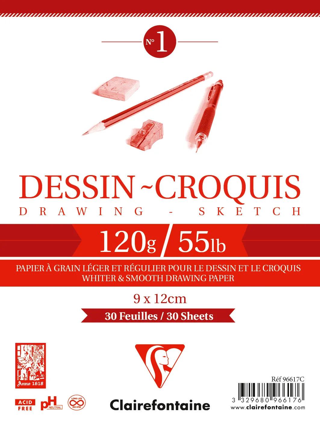 Drawing Drawing Spiral block 30F 9x12cm 120g (Pack x5)