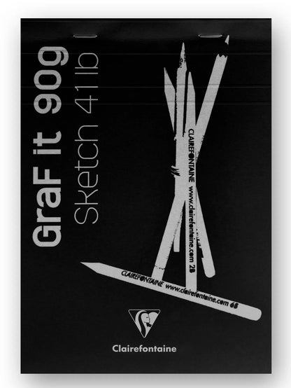 GraF'it bloc agrafé 80F A6 90g - Noir (lot de 5)