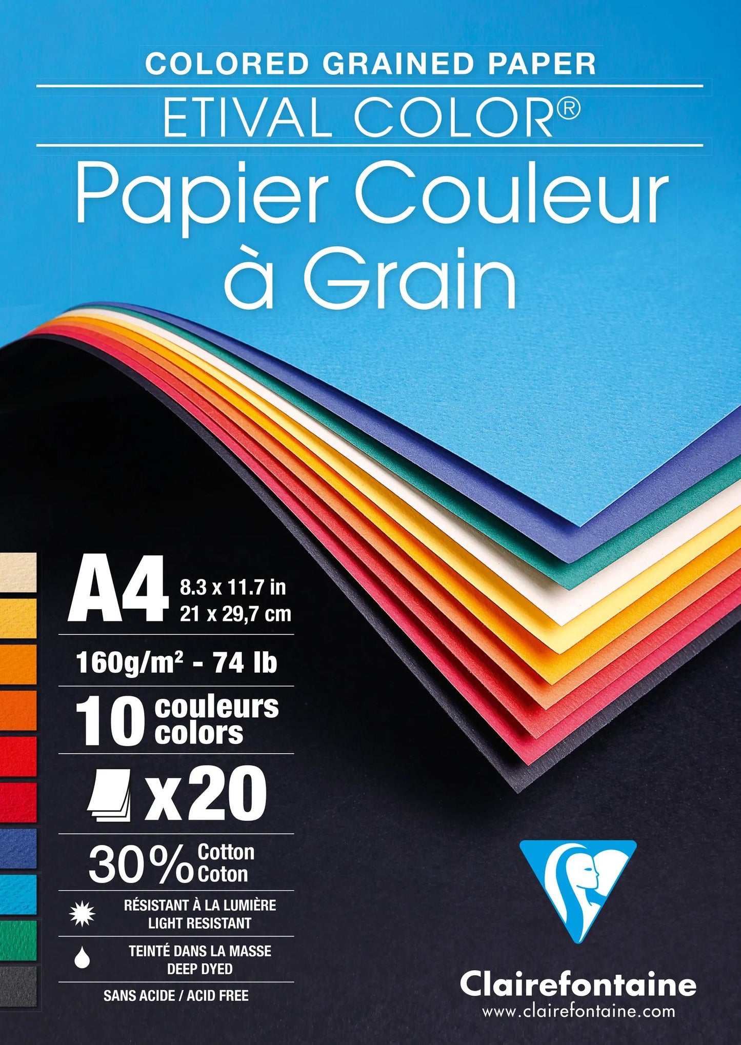 Etival Color block glued 20F A4 160g - Assortment alive (Pack x5)