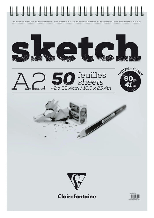 Sketch Block Spirale 50F A2 90g - Elfenbein (3er-Pack)