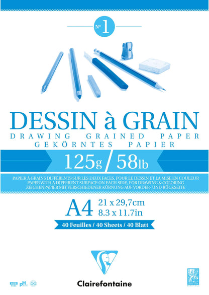 Blocco del grano incollato 40F A4 125g (confezione da 5)
