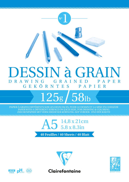 Blocco del grano incollato 40F A5 125g (confezione da 5)